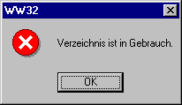 Verzeichnis ist in Gebrauch