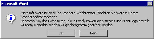 Word ist nicht der Standardbrowser